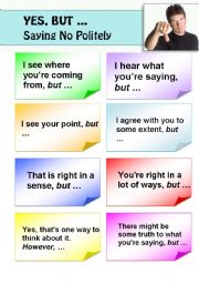 Yes, but ... - How to Say No Politely. Conversational Cards