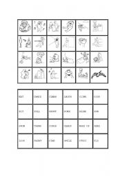 English Worksheet: VERB MEMORY GAME AND FLASH CARD