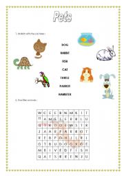 English worksheet: pets