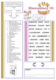 Fun Sheet Elementary 10