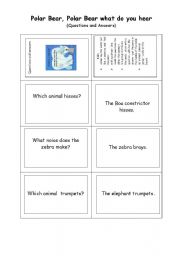 English Worksheet: Polar Bear what do you hear? Questions and Answers