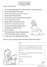 English Worksheet: Tarzan 2 - comprehension activities