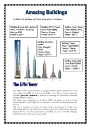 English Worksheet: Amazing buildings in the world (15.03.09)