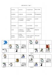 English Worksheet: JOBS BINGO Page 1 of 3