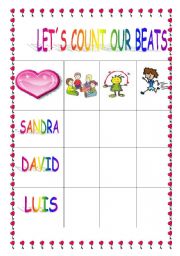 English Worksheet: LET`S COUNT OUR BEATS