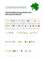 English Worksheet: St Patricks cryptogram