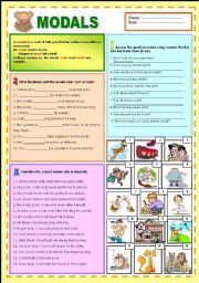 English Worksheet: Modals