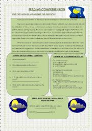 English Worksheet: reading comprehension