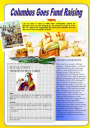 English Worksheet: Role play: Columbus Goes Fund Raising (Card 2/2)