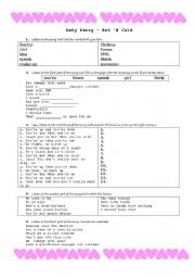 English Worksheet: Sing a song with Katy Perry