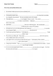 English Worksheet: Mixed verb tenses