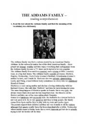 English Worksheet: The Addams Family - reading comprehension