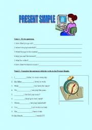 English worksheet: Present Simple