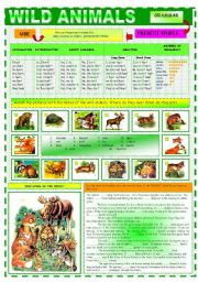 English Worksheet: WILD ANIMALS OR WHO LIVES IN THE WOOD