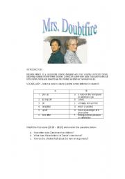 English Worksheet: MRS. DOUBTFIRE VIDEO LESSON