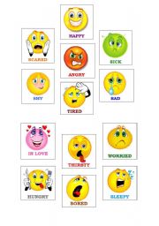 English Worksheet: Flashcards with emotions