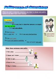 English Worksheet: Polite ways of describing