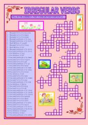 crossword on the irregular verbs (intermediate/upper-intermediate)