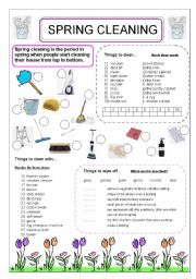 English Worksheet: spring cleaning vocabulary