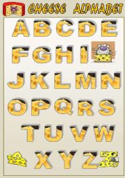 English Worksheet: CHEESE ALPHABET - CLASSROOM POSTER FOR KIDS