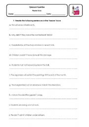 English Worksheet: Passive Voice exercises