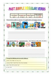 English Worksheet: Past simple regular verbs