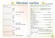 English Worksheet: MODAL VERBS (3 pages)