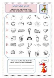 English Worksheet: Odd one out