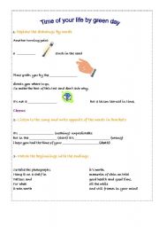 English Worksheet: Song 