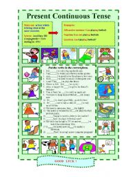 English Worksheet: PRESENT CONTINUOUS TENSE.