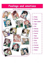 English Worksheet: FEELINGS AND EMOTIONS 2