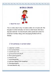 English Worksheet: English word order