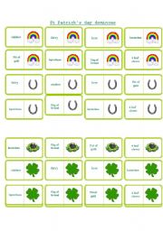 English Worksheet: st patricks day dominoes