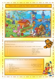 English Worksheet: There was a castle but there weren´t any skyscrapers
