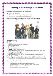 English Worksheet: Dancing in the moonlight - listening