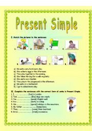 PRESENT SIMPLE  - 12 exercises - 5 pages