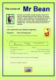 English Worksheet: The curse of Mr Bean (questions while watching the episode)