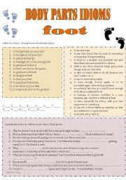 English Worksheet: body parts idioms/fixed phrases (part 3)