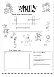 English Worksheet: family