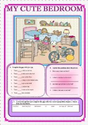 English Worksheet: MY CUTE BEDROOM