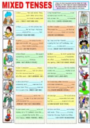 English Worksheet: MIXED TENSES