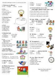 MULTIPLE CHOISE-GENERAL REVISION FOR ELEMENTARY STUDENTS