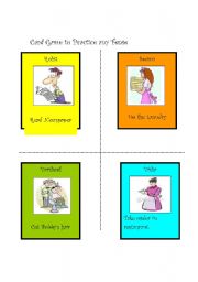 English worksheet: Tenses Card Game