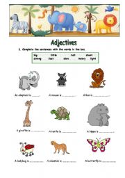 English Worksheet: Adjetives