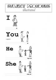 English Worksheet: Personal (subject) Pronouns Illustrated