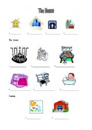 English worksheet: The house- rooms - furniture /others
