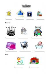 English Worksheet: The house- rooms - furniture /others