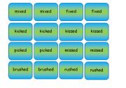 Past Tense Verb Memory Card Game - 6 Pages