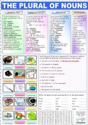 English Worksheet: THE PLURAL OF NOUNS