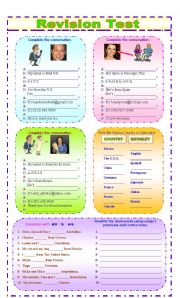 English Worksheet: QUIZ: Countries-Nationalities-Verb 